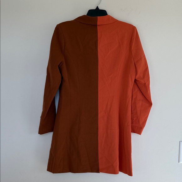JODIFL Orange and Brown Double-Breasted Blazer - Picture 4 of 8